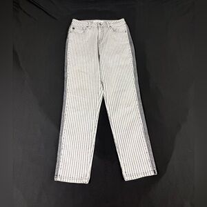 Kancan Women Gray Striped Straight Denim Jeans Size 26-5